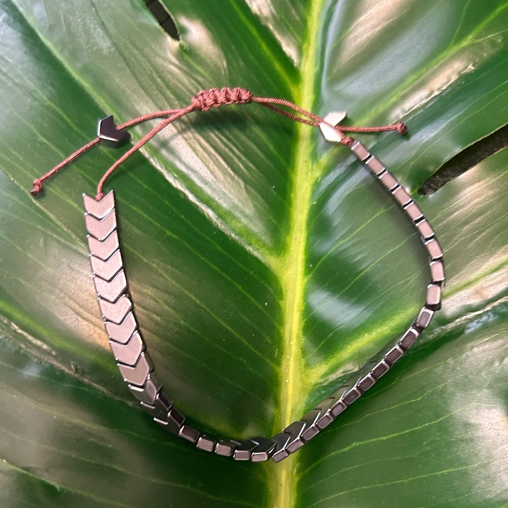 dainty hematite bracelet adjustable